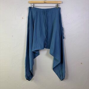 Buddha Pants Harem Pants Unisex Medium Blue Drop Crotch Boho Lagenlook Yoga